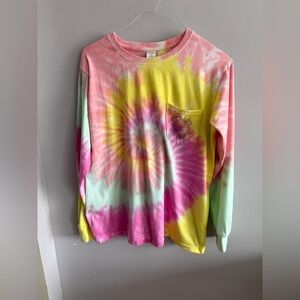 Cape Cod Massachusetts Tie Dye Long Sleeve Pocket Tee Size XL